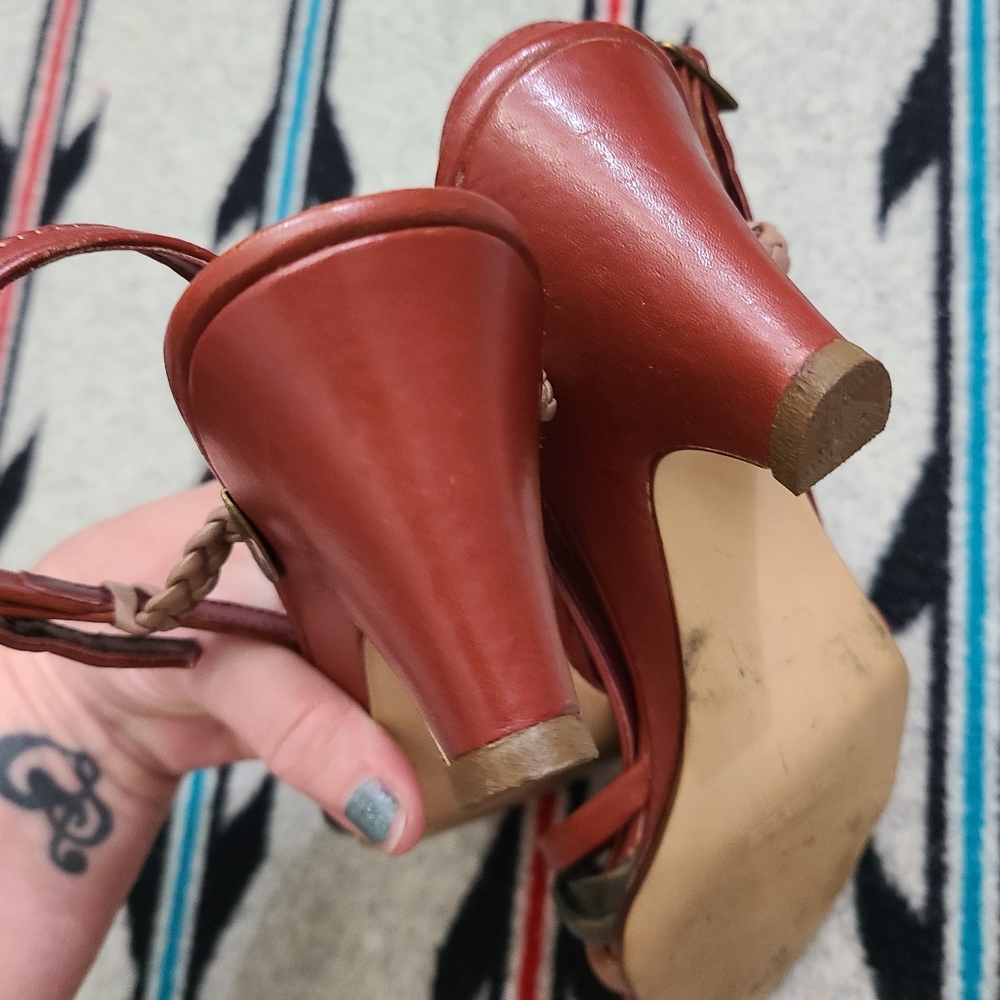 VTG Candies Woven Leather Strappy Sandals Size 8 - Picture 7 of 9
